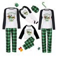 thumbnail image 1 of Pijamas familiares a juego de Navidad, conjunto de pijamas de Dachshund a través de la nieve verde, 1 of 3