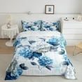 thumbnail image 2 of Girls Flower Twin Bedding Sets Hydrangea Floral Comforter Set for Women,Blue Gradient Bedding Comforter Sets Vintage Ombre Duvet Insert,Oil Painting Aesthetic Down Comforter Room Decorative, 2 of 7