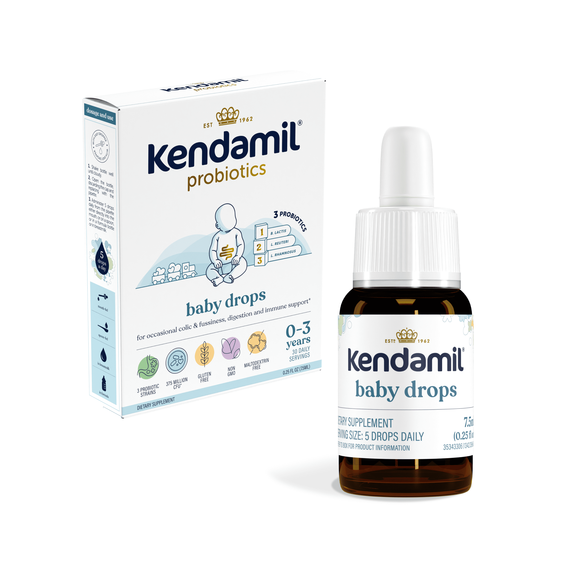 (12 pack) Kendamil Baby Probiotic Drops (0-3 years) - 0.25 fl oz