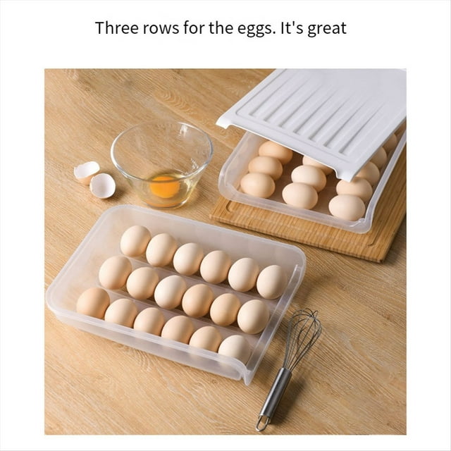 Huevera Transparente, Dispensador de Huevos, Frigorífico, Cesta para Huevos, Contenedor de Almacenamiento, Caja de Almacenamiento para Cocina