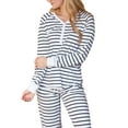 thumbnail image 2 of Doublju Women's Long Sleeve Henley Pajama Sleepwear 2 Pcs Set, 2 of 4