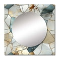 thumbnail image 2 of Designart "Harmonious Teal And Grey Marble Essence" 0 Teal Large Square Mirror - Square Bedroom Mirror Printed Wall Decor - Glam Square Printed Wall Mirror Art, 2 of 5