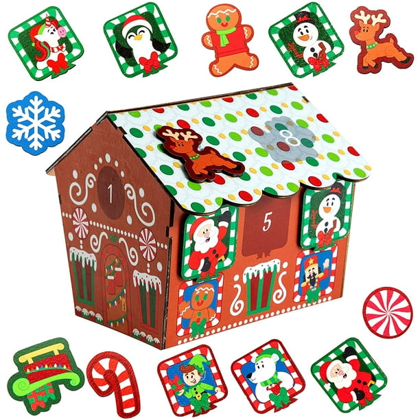 Homify 12 Day Countdown to Christmas Wooden Advent Calendar Magnetic Ginger  Bread Gingerbread House Including 12 Christmas Wooden Refrigerator Magnets  Christmas Indoor Home Decoration - Walmart.com
