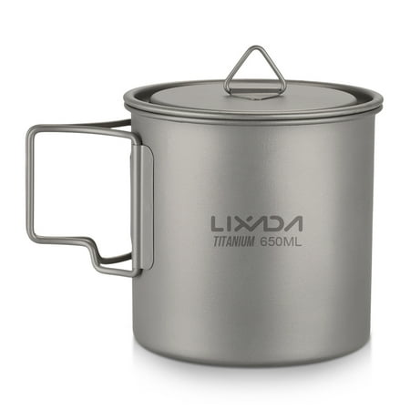 

Lixada Ultralight Titanium Cup Outdoor Portable Camping Picnic Water Cup Mug with Foldable Handle 300ml / 350ml / 420ml / 550ml / 650ml / 750ml