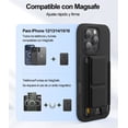 thumbnail image 2 of Tarjetero Cartera Magnética Piel Magsafe Soporte Para iPhone Modelo Negro, 2 of 4