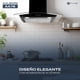 thumbnail image 5 of FLINE | Campana de cocina 76 cm | Negro Matte | DE PARED | Cristal Curvo | Controles de boton |extractora | 3 velocidades | Aalborg 76, 5 of 6