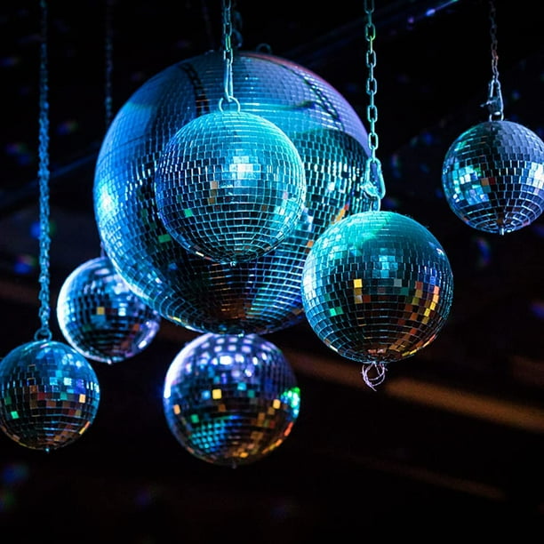 ShenMo 6 Pièces Argent Boule à Facettes Disco Miroir Boule Disco, Disco  Ball pour Disco Fever Années 70, Décoration à Suspendre, Boule Pailletée,  pour Fête 
