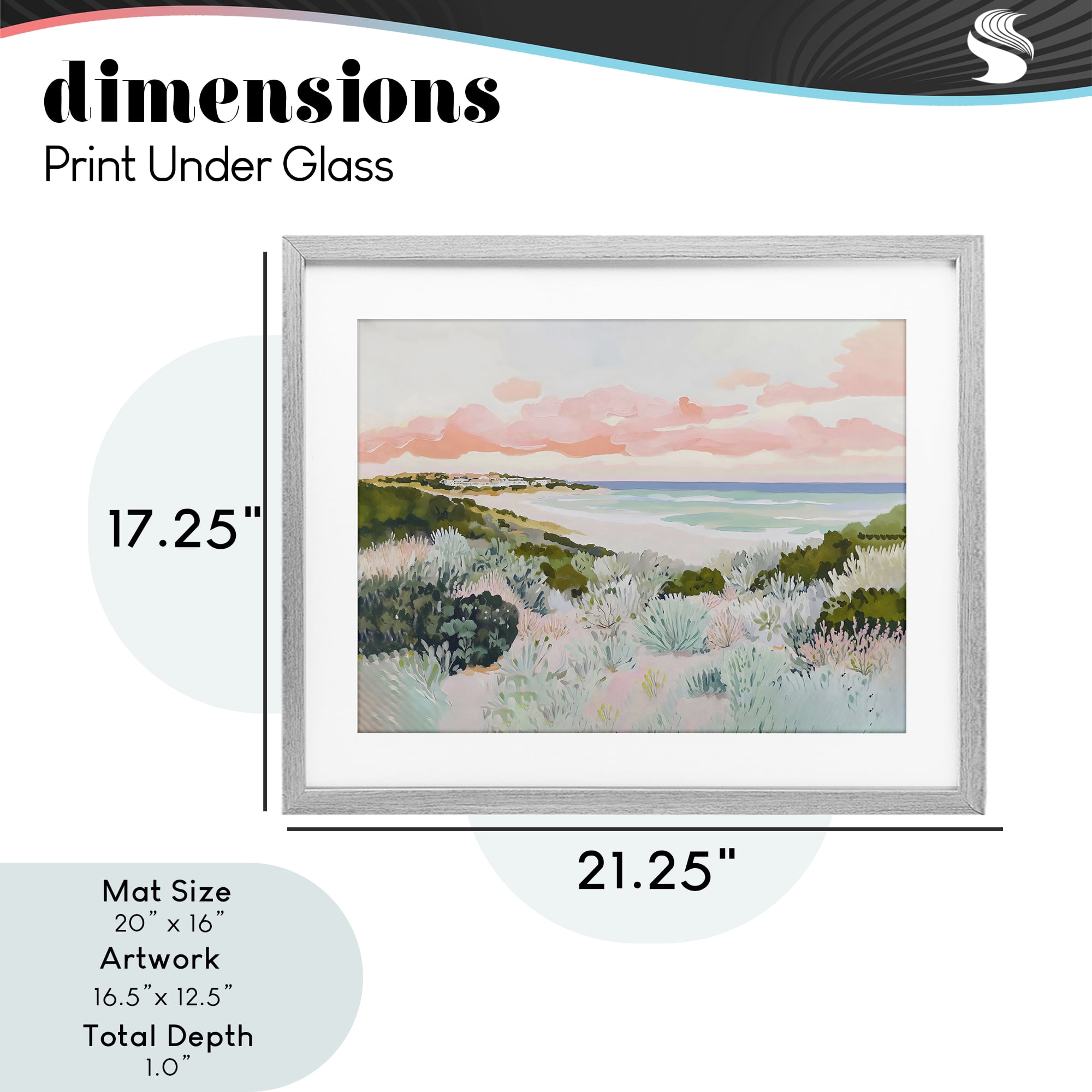 Stupell Industries Beach Grasses & Pastel Skies Gray Framed Print Under Glass, design by The Prints Vibe