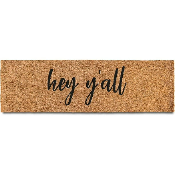 Hey Y'all Mat Front Door 50x15 Inch, Large Door Mat Outdoor, Southern Door Mat, Hey Yall