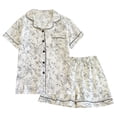 thumbnail image 3 of jiaxiM Summer Pajamas for Women Button Down Pajamas Set Short Sleeve Sleepwear Lapel Pjs Soft 2 Piece Lounge Shorts Set, 3 of 9