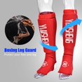 thumbnail image 2 of par de protectores de pies y piernas transpirables duraderos para MMA Boxing Karate Taekwondo (rojo L), 2 of 8
