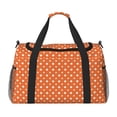 thumbnail image 1 of Disketp Orange And White Polka Dot Bolsa de Viaje Tipo Duffle, Bolso de Mano para Fin de Semana para Mujer, Bolsa de Gimnasio Ligera para Hombre, Esencial para Viajes, 1 of 7