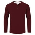 thumbnail image 5 of Mens Solid Blouses Tops Athletic Stretch Slim Fit T-Shirts Raglan Long Sleeve Tops Lightweight Comfy Oversized Blouses Gym Traning Track Joggers Blouses, 5 of 5