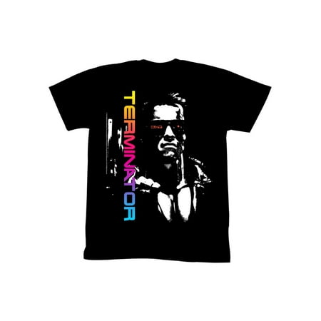 Terminator 1984 SciFi Action Movie Arnold Red Eye Sunglasses Black Adult Tee 6X