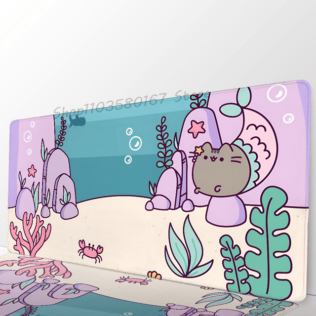 Cartoon Mousepad Mouse Mat Desk Mat With Pad gaming accessories Prime Gaming P-Pusheen Cute Cat XXL Keyboard Pad