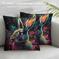 thumbnail image 3 of Orinice Colorful Paint Splatters Graphic Decorative Cushion Throw Pillow Cover for Home Couch Living Room Bed Sofa Square Zipper Closure 1PC 22x22in, 3 of 5