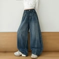 thumbnail image 2 of XIMIN Teen Girls Wide Leg Baggy Jeans Cute Elastic High Waisted Barrel Leg Jeans Trendy Denim Pants Trendy Preppy Y2K Denim Pants Vintage Streetwear Clothes, 2 of 6