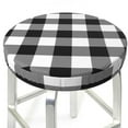 thumbnail image 3 of Balery White And Black Plaid Velvet Round Bar Chair Cushion Cover Adjustable, Protects From Scratches And Stains, Soft & Washable Ideal For Wooden And Metal Stools - 13 Inch, 3 of 7