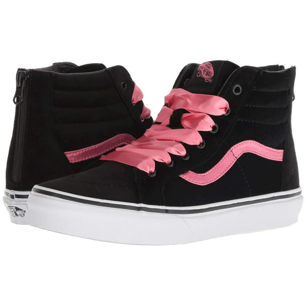 Vans Vans Vn 0a3276ujx Girls Sk8 Hi Zip Satin Velvet Black Pink Lemonade Sneakers Walmart