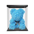thumbnail image 2 of Oso de rosas con caja, adorable oso de flores preservadas, regalo artificial para bodas y fiestas. Azul, 2 of 9