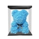 thumbnail image 2 of Oso de rosas con caja, adorable oso de flores preservadas, regalo artificial para bodas y fiestas. Azul, 2 of 9