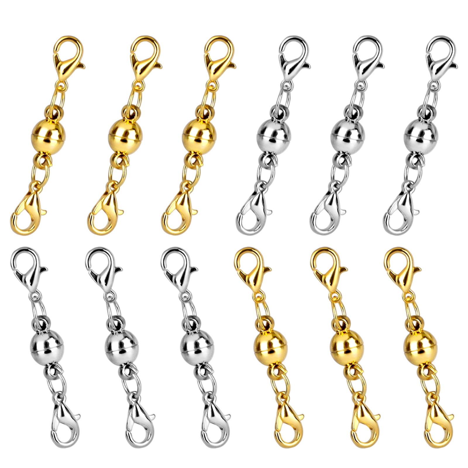 Gold Magnetic Clasp Necklace Converter Extender 2 Lobster Claw Connector