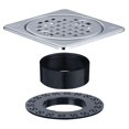 thumbnail image 1 of UNI-DRAIN Shower Drain Square 4 Inch with Flange Drain Grate Kit Replacement 304 Stainless Steel Compatible with Schluter Systems kerdi Shower Drain CUPC Certification Chrome Plated, 1 of 5
