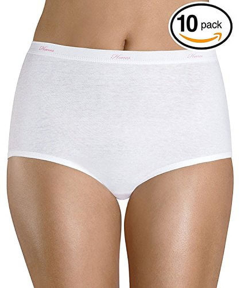 Hanes byHanes Womens Cotton Brief 10-Pack (White, Size 11) at  Women's  Clothing store