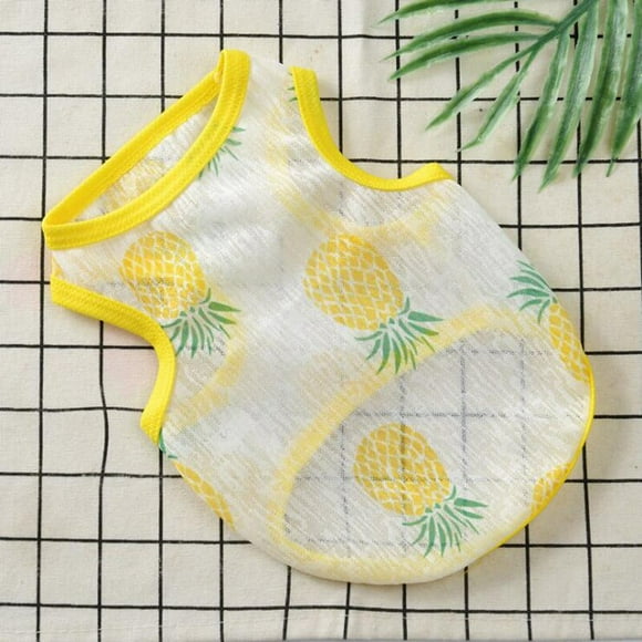 Cotton Pet Clothing Summer Sunscreen Vest Cool Breathable Dog Vest Cute Printed Puppy Dog T-shirt for Small and Medium Dogs