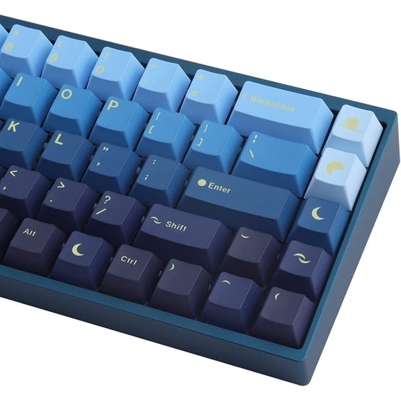 Sunzit PBT Keycaps,134 Keys Double Shot Dye Sublimation Cherry Profile Keycaps with 7U Spacebar Moonrise Keycaps Set for Cherry MX Switches US Layout Mechanical Keyboards