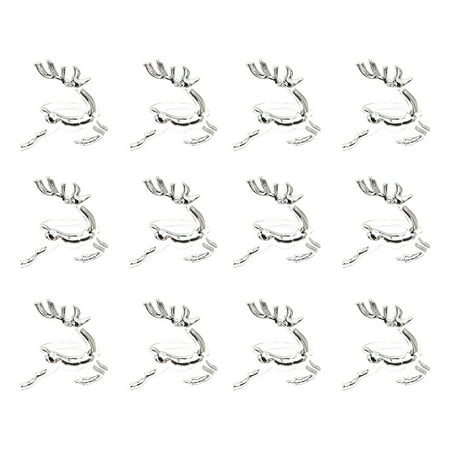 

Worallymy 24pcs/pack Valentine Christmas Napkins Elk Deer Design Decorative Buckle Napkin Rings Paper Towels Table Decorations