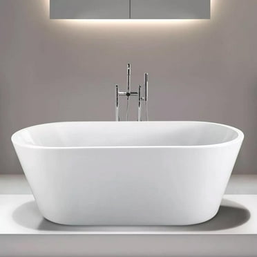 Terra 67 Inch Acrylic Double Ended Freestanding Tub with End Drain - No Faucet Drillings