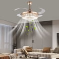 thumbnail image 2 of 42 inches Crystal Indoor Reversible Ceiling Fan w/ Light Remote Control,4 Blades,6 Speeds,85-265V, 2 of 10