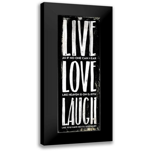 Villa, Mlli 7x14 Black Modern Framed Museum Art Print Titled - Live Love Laugh