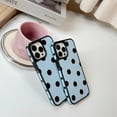 thumbnail image 3 of Blue Black Polka Dots Phone Case Compatible with iPhone 14/iPhone13 Cute Trendy One Piece Full Side Print Slim Hard Shell Girls Women Teen Gift Cover for iPhone 13/14 6.1inch, 3 of 9
