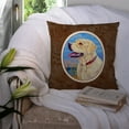 thumbnail image 3 of Carolines Treasures 7158PW1414 Yellow Labrador at the Beach Fabric Decorative Pillow  14Hx14W multicolor, 3 of 4