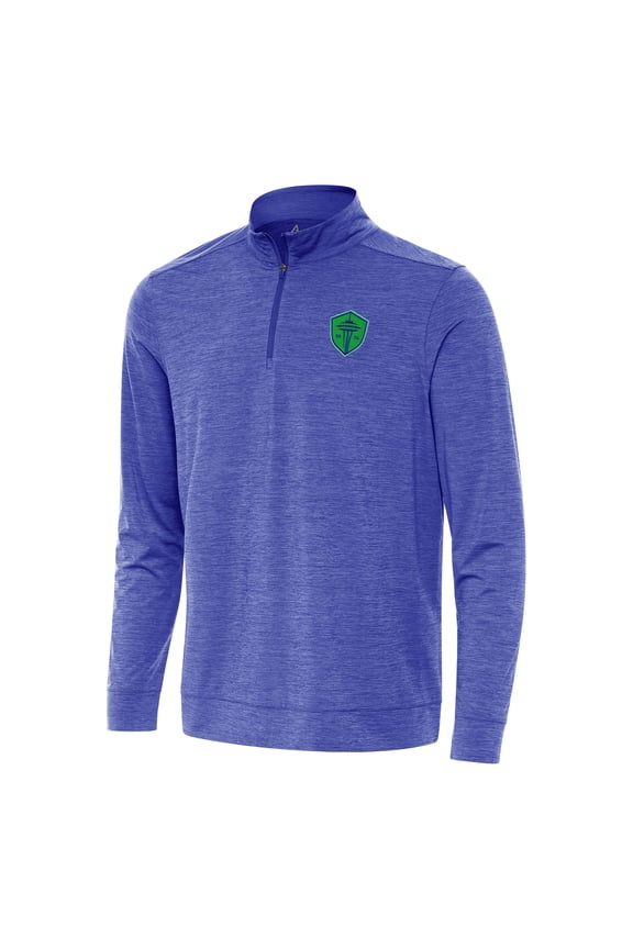 Men's Antigua Heather Blue Seattle Sounders FC Bright Quarter-Zip Top