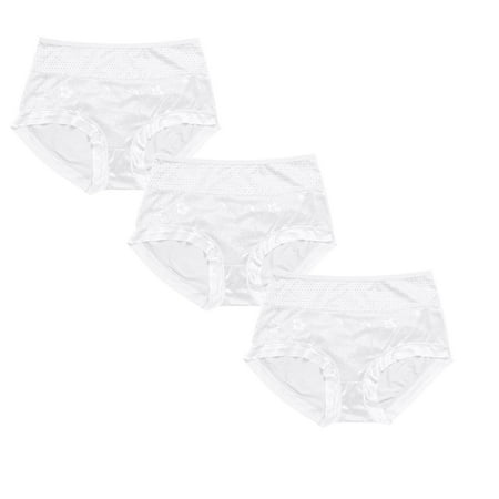 

Womens Underwear Brief Plus Size Cotton Bikini Lace Soft Hipster Panty Ladies Stretch Panties3PC