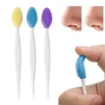thumbnail image 1 of Cepillo de Poros de Silicona Unique Bargains Exfoliante Suave Cepillo Limpiador de Poros de Doble Cara Herramienta de Limpieza Profunda Amarillo Azul Púrpura 3 Pcs, 1 of 7