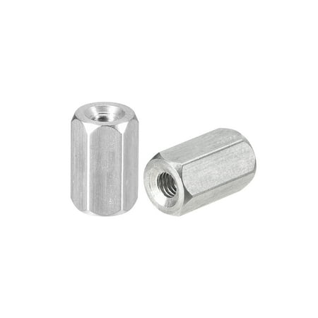 

M3 x 0.5-Pitch 10mm Length Coupling Nuts 5 Pack 304 Stainless Steel Metric Hex Rod Coupling Nuts