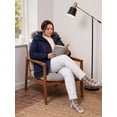thumbnail image 6 of Wantdo Women's Big and Tall Winter Jacket Quilted Hooded Winter Coat Windproof Puffer Parka Jacket Navy 5XL, 6 of 8