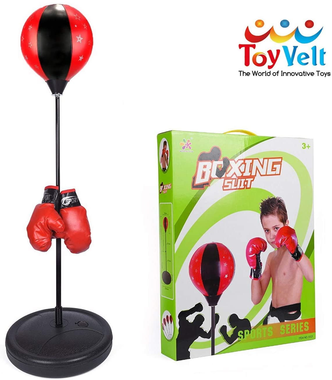 Toyvelt Punching Bag for Kids and Adults Boxing Set with Adjustable Standing Bas 