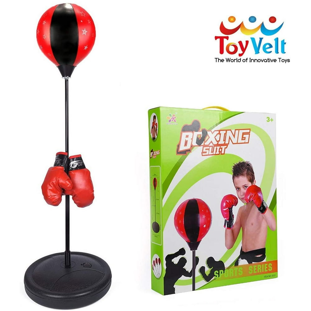ToyVelt Punching Bag For Kids Boxing Set Includes Kids Boxing Gloves And punching bag, Standing ToyVelt Punching Bag For Kids Boxing Set Includes Kids Boxing Gloves And punching bag, Standing