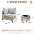 thumbnail image 3 of Vcatnet 3 Pieces Patio Outdoor Conversation Set All Weather Furniture Wicker Sofa Set with Solar Lamp Coffee Table,Gray, 3 of 7