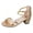 Gold, variant on Womens Chunky Low Heeled Sandals Strappy Dating Braided Open Toe Heels Comfortable Back Zipper Round Toe Fashion Party Wedding Shoes Silver Size 7