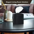 thumbnail image 2 of HAHDAXIA 2 Pcs Tissue Box Cover, Modern Square Cube Covers PU Leather Tissue Storage Box Cover for Home Bathroom Countertop Office Decor (Black), 2 of 7