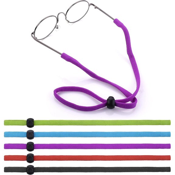 QZLGJL 5 PCS Adjustable Eyeglass Straps - Sports Glasses Bands for Kids and Adults