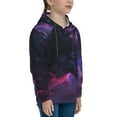 thumbnail image 3 of Fotbe Galactic Wolf Stare Pattern Youth Pullover Hooded Sweatshirt, Boys Hoodie, Kangaroo Pocket Hoodie for Kids Girls -Medium, 3 of 6