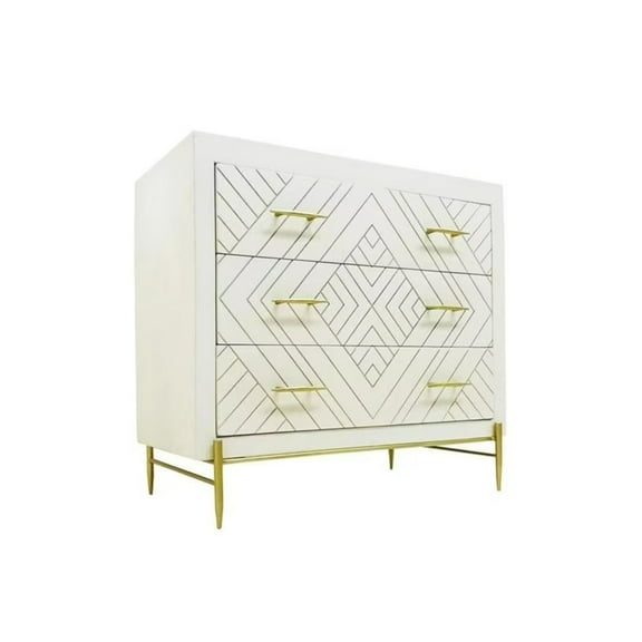 Moti Perez 3-Drawer Chest in White