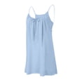 thumbnail image 5 of SMihono Fashion Womens Beach Cover Ups Swimwear Summer Casual Mini Dress Spaghetti Strap Backless Linen Sundresses with Pockets Light Blue XXL, 5 of 5